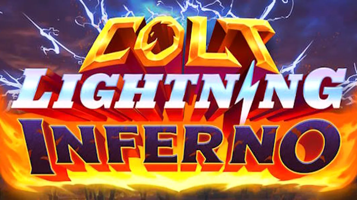Visual dramatis dari slot Colt Lightning Inferno dengan elemen api dan kilat